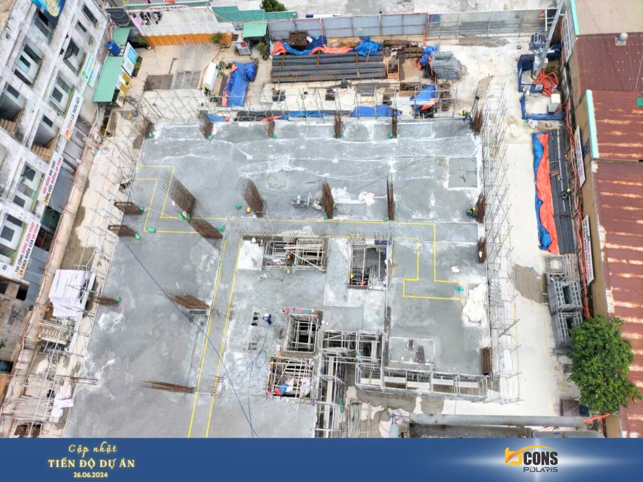 Thi công cột vách tầng 2 lên tầng 3 Tháp A