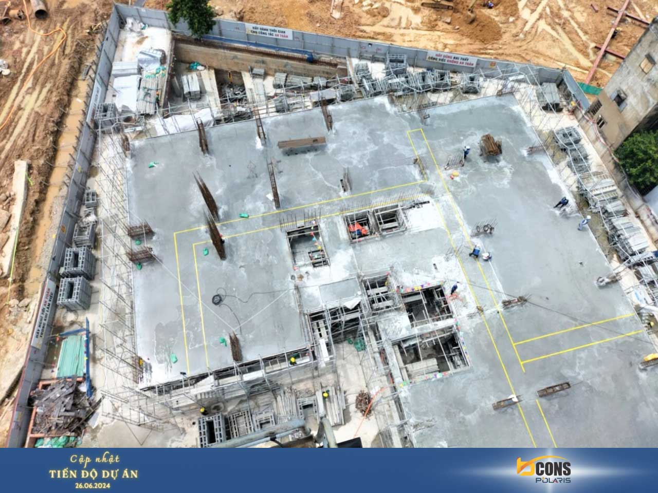 Thi công cột vách tầng 2 lên tầng 3 Tháp B